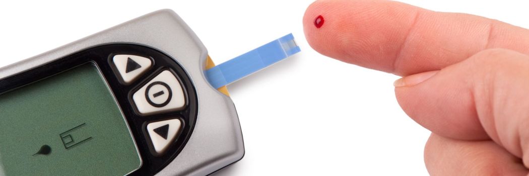 Finger prick to test blood glucose levels